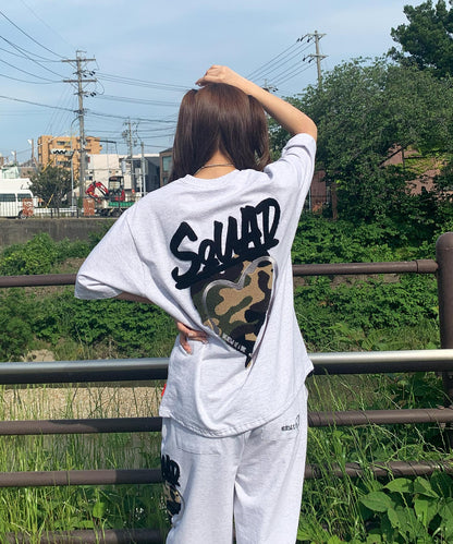 ハートサガラ刺繍半袖Tee
