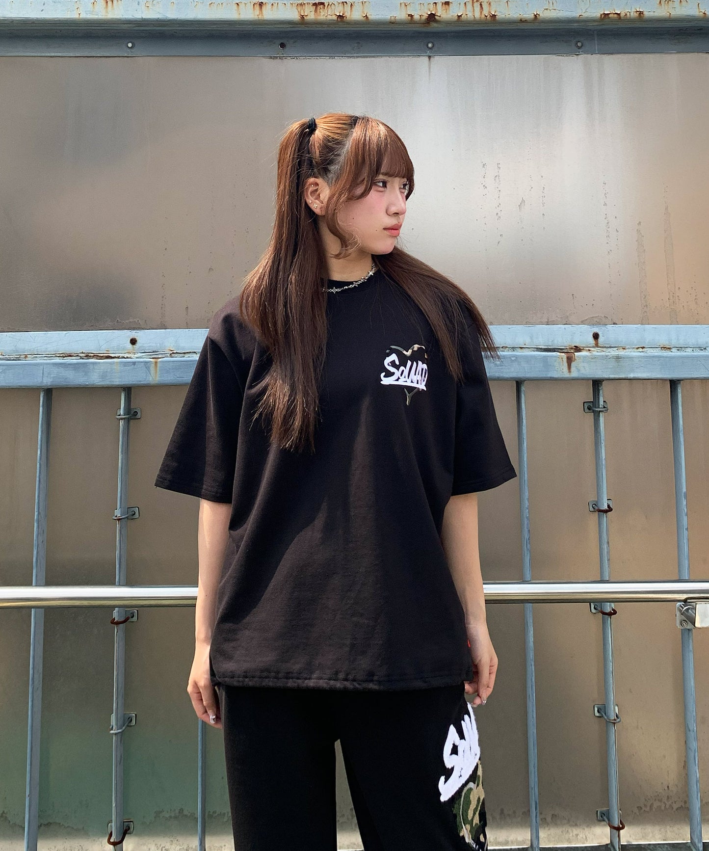 ハートサガラ刺繍半袖Tee