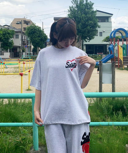 ハートサガラ刺繍半袖Tee