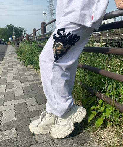 ハートサガラ刺繍スウェットパンツ
