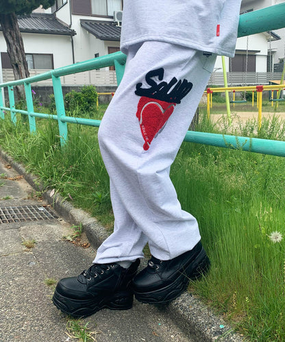 ハートサガラ刺繍スウェットパンツ