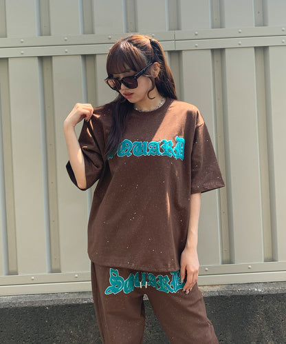 グリッターラメサガラ刺繍半袖Tシャツ