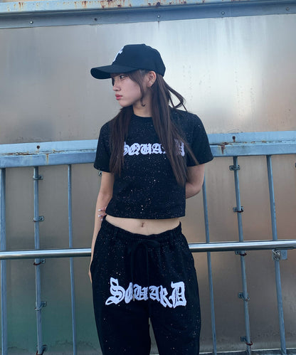 グリッターラメサガラ刺繍半袖Tシャツ