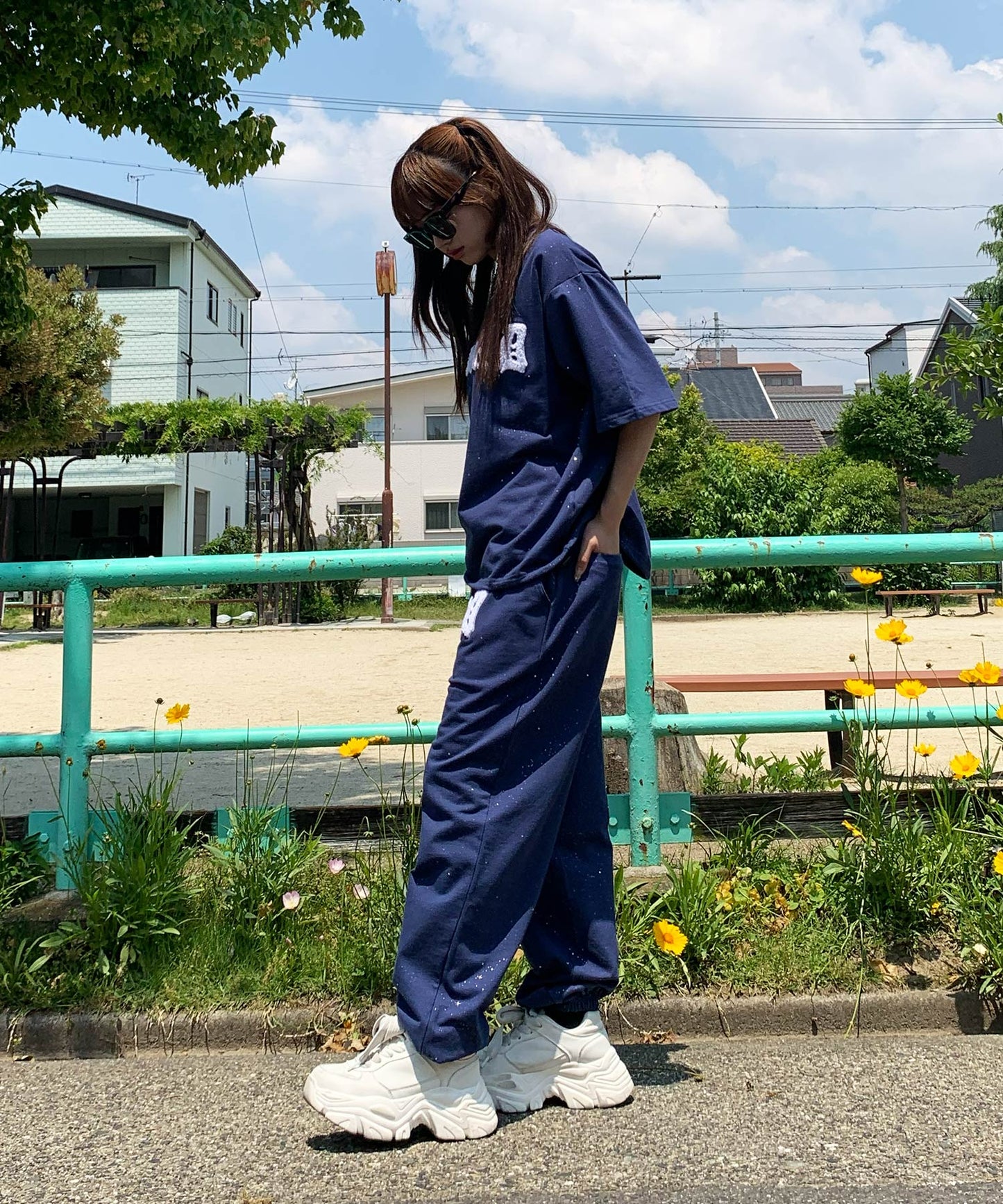 グリッターラメサガラ刺繍セットアップ