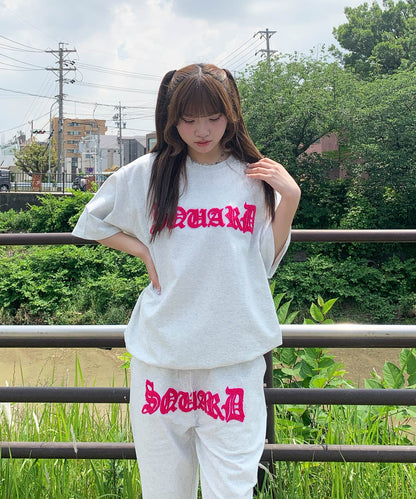 グリッターラメサガラ刺繍半袖Tシャツ