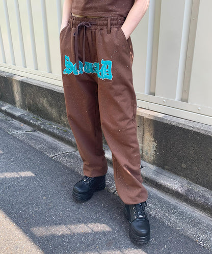 グリッターラメサガラ刺繍スウェットパンツ