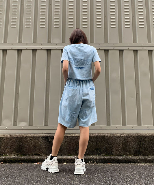 硫化天竺　ロゴアップリケ刺繍セットアップ