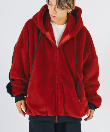 ビッグファーパーカーブルゾン