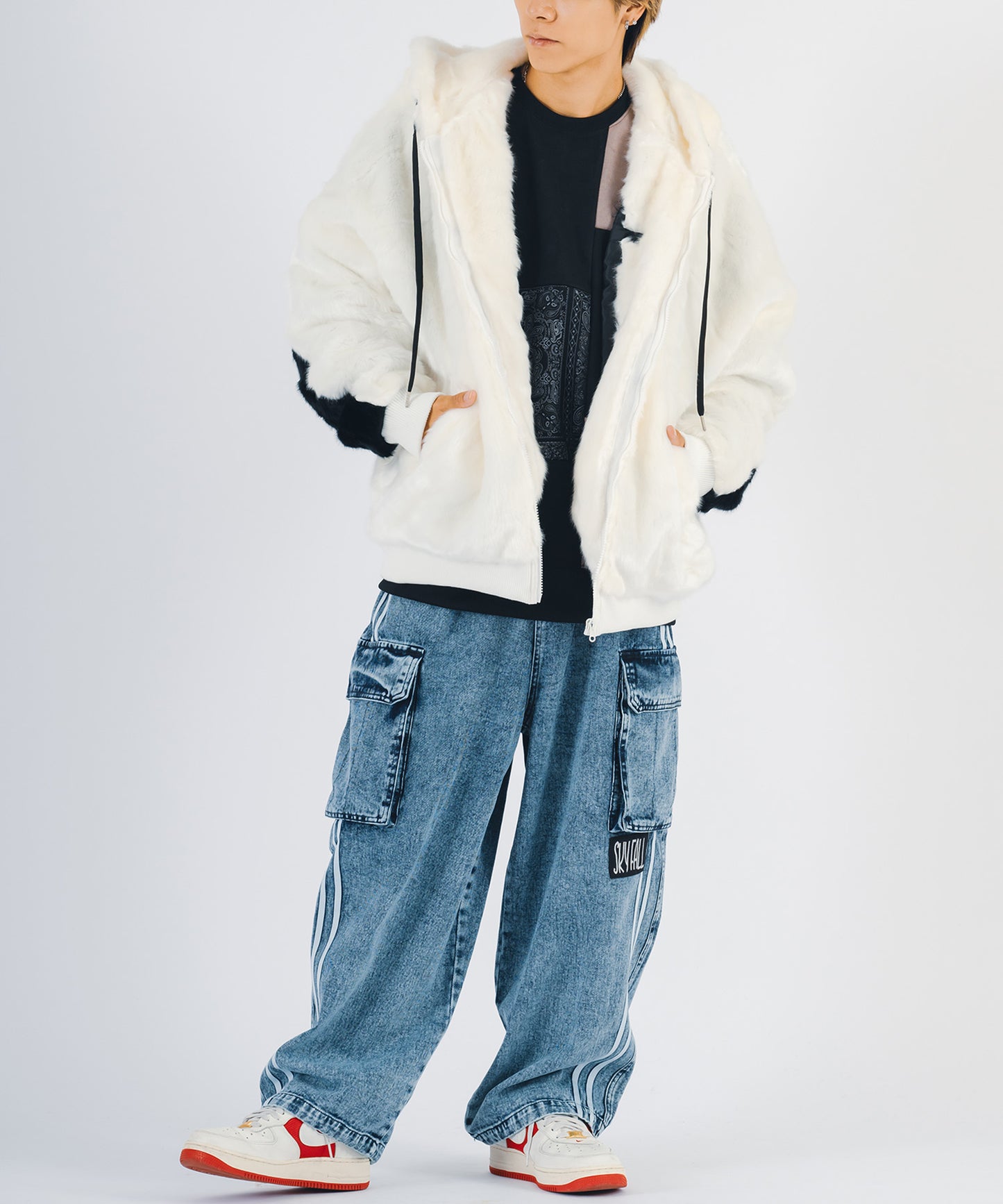 ビッグファーパーカーブルゾン