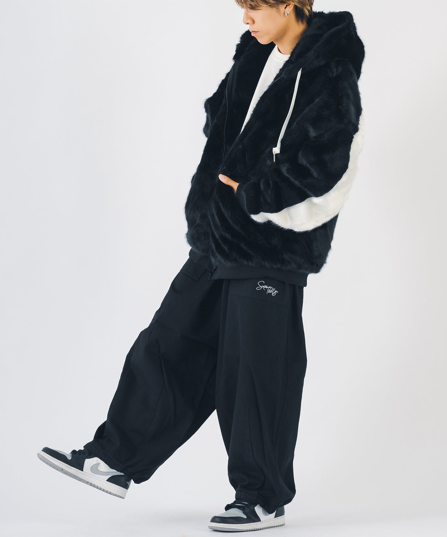 ビッグファーパーカーブルゾン