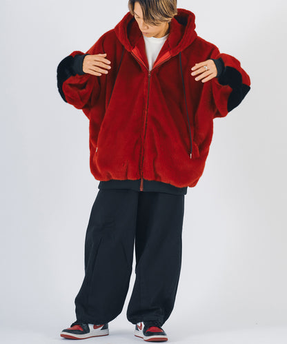 ビッグファーパーカーブルゾン