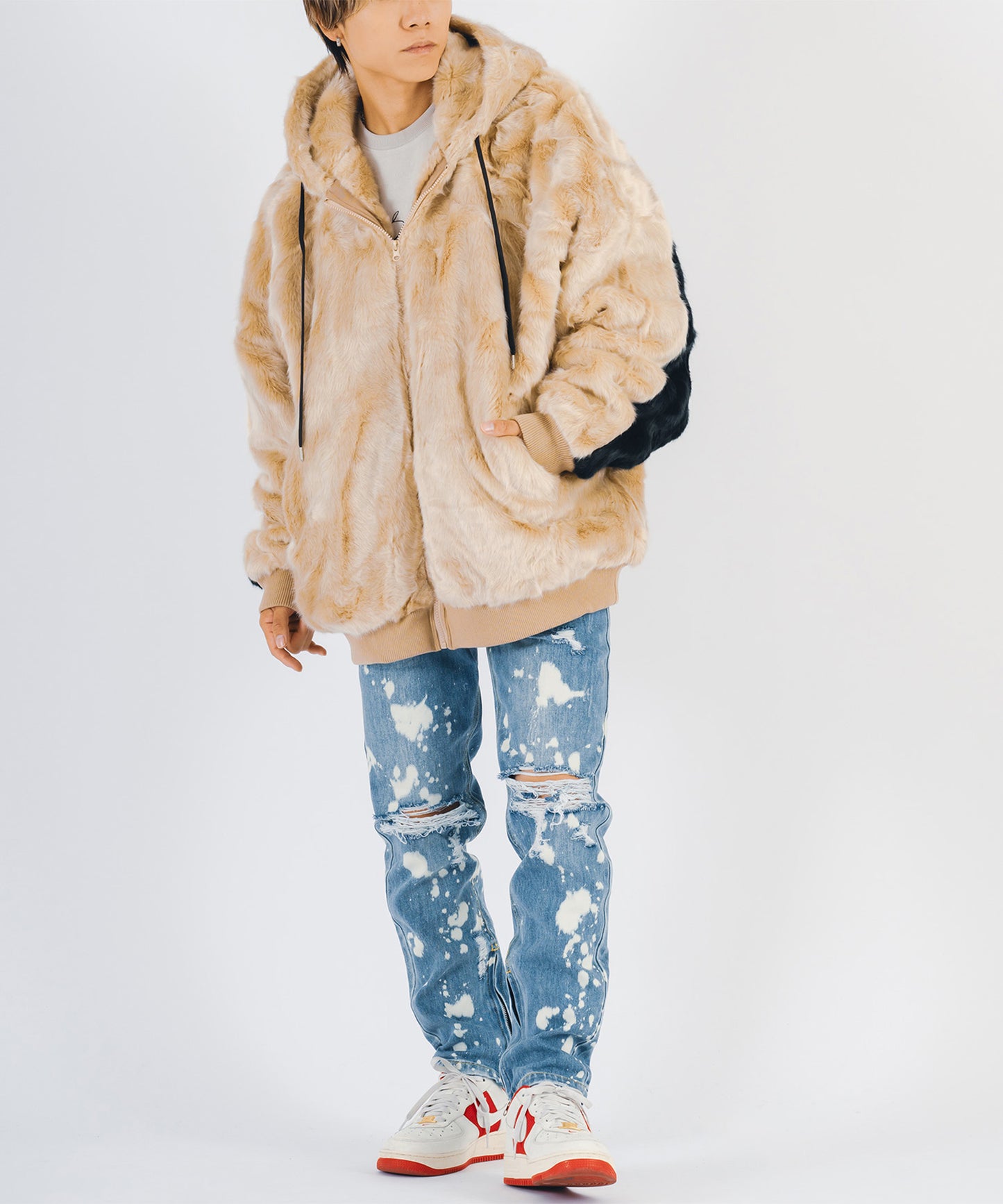 ビッグファーパーカーブルゾン