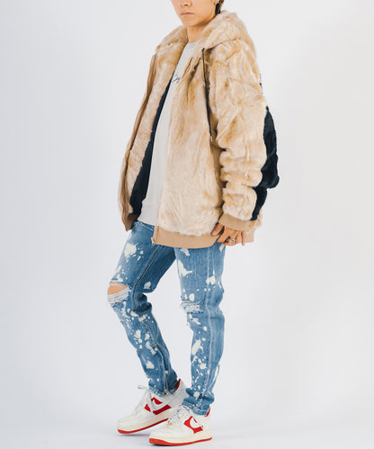 ビッグファーパーカーブルゾン