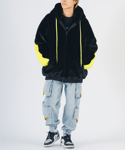 ビッグファーパーカーブルゾン