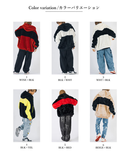 ビッグファーパーカーブルゾン