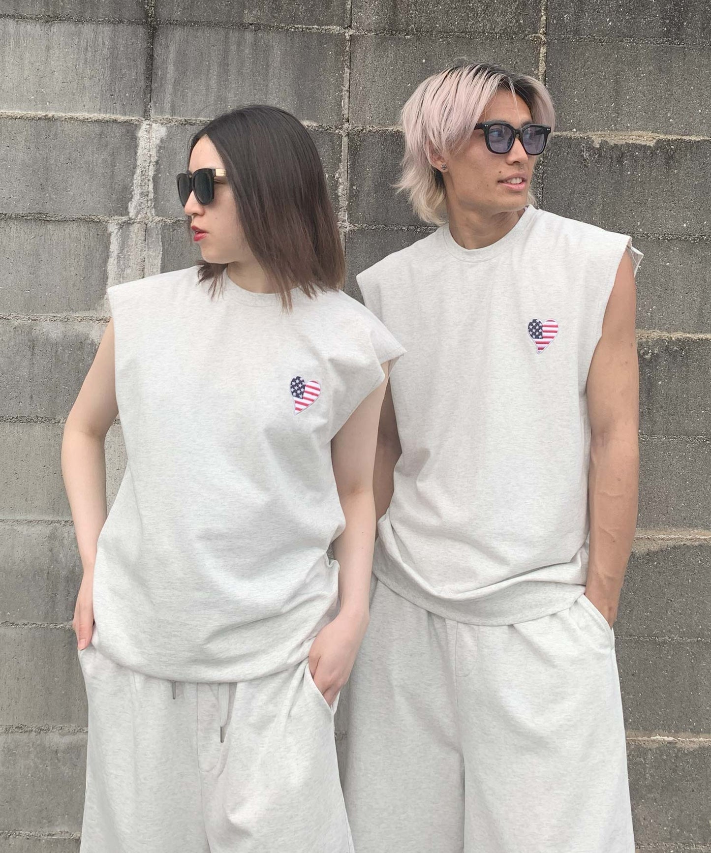 ハート刺繍セットアップ