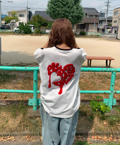 ハートサガラ刺繍半袖Tee