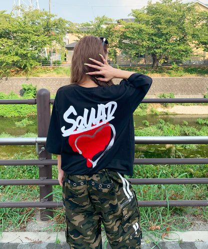 ハートサガラ刺繍半袖Tee