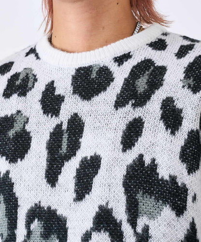 モヘアタッチレオパードニット
