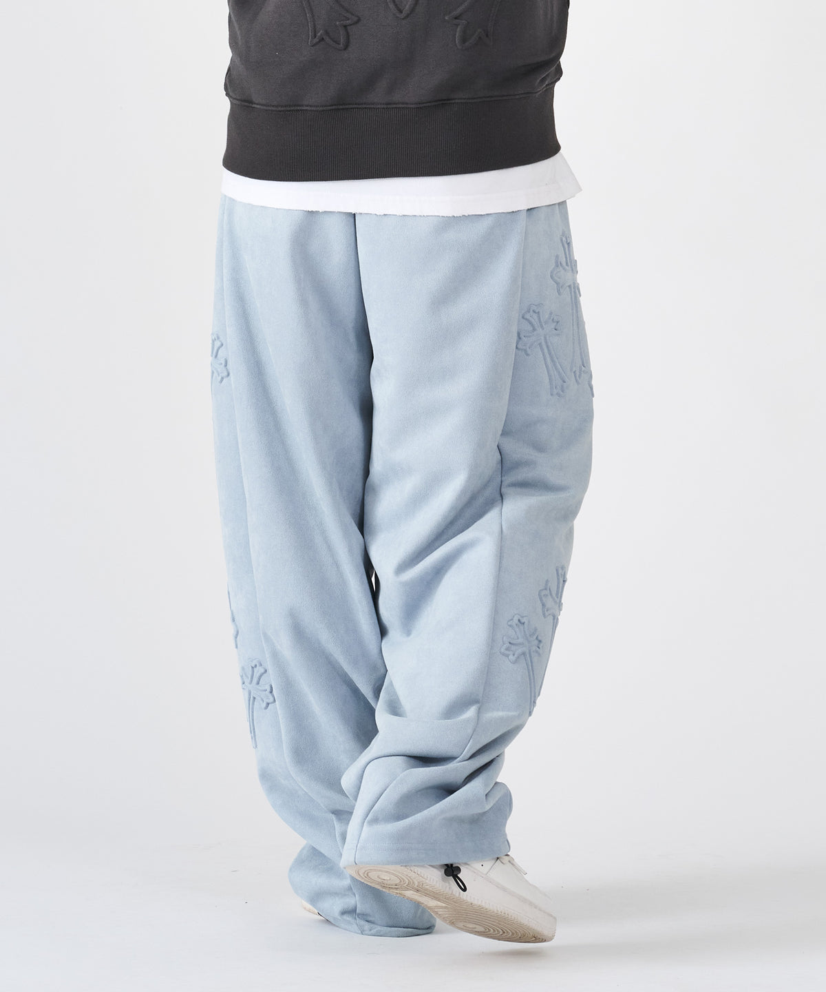 スエードエンボスワイドパンツ