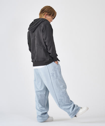 スエードエンボスワイドパンツ