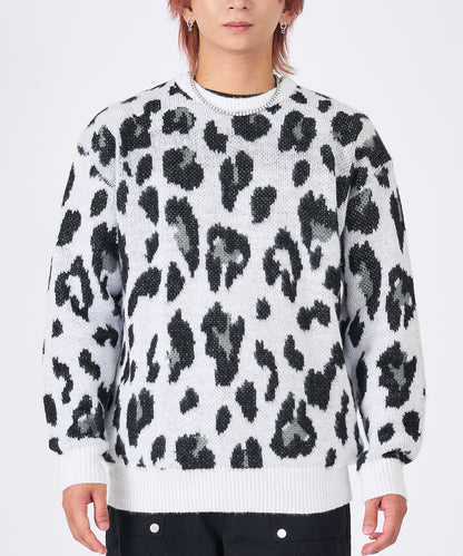 モヘアタッチレオパードニット