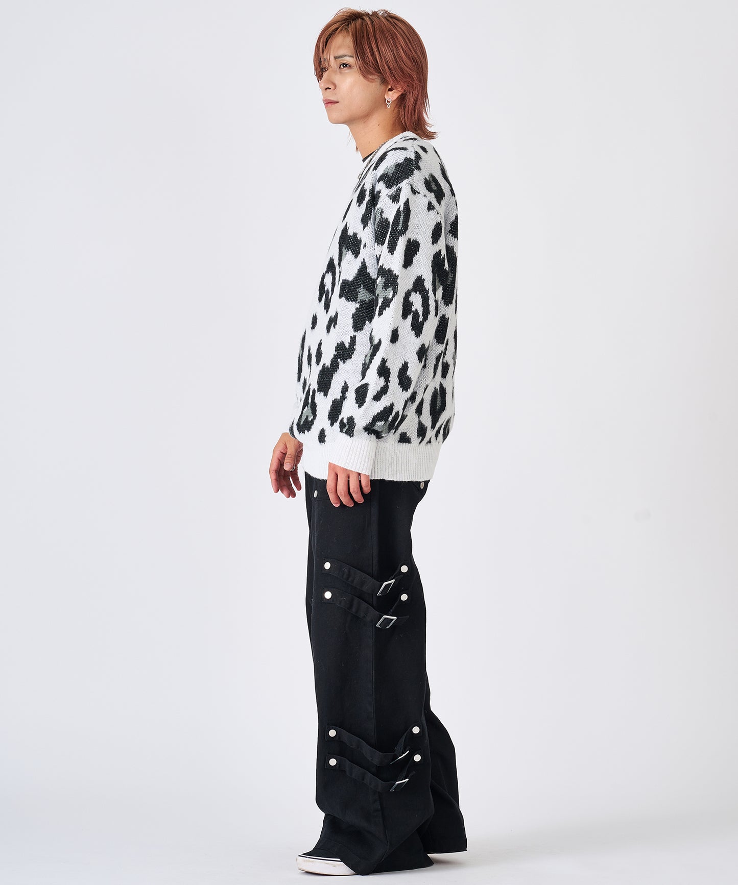 モヘアタッチレオパードニット