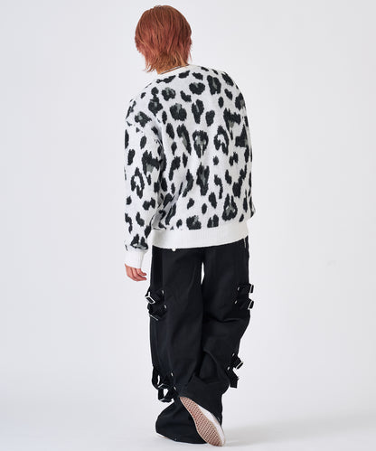 モヘアタッチレオパードニット