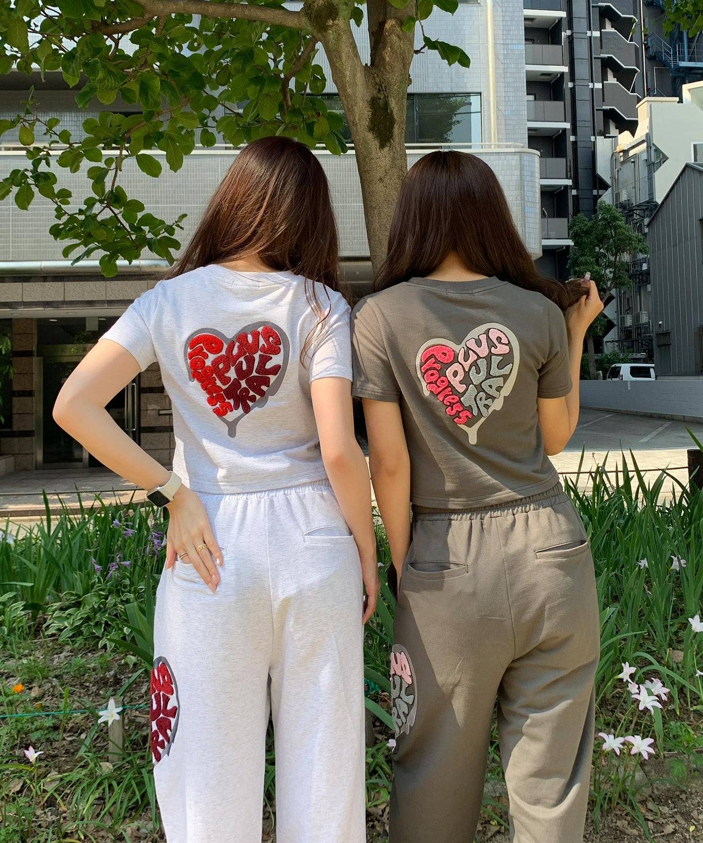 ハートサガラ刺繍半袖Tee