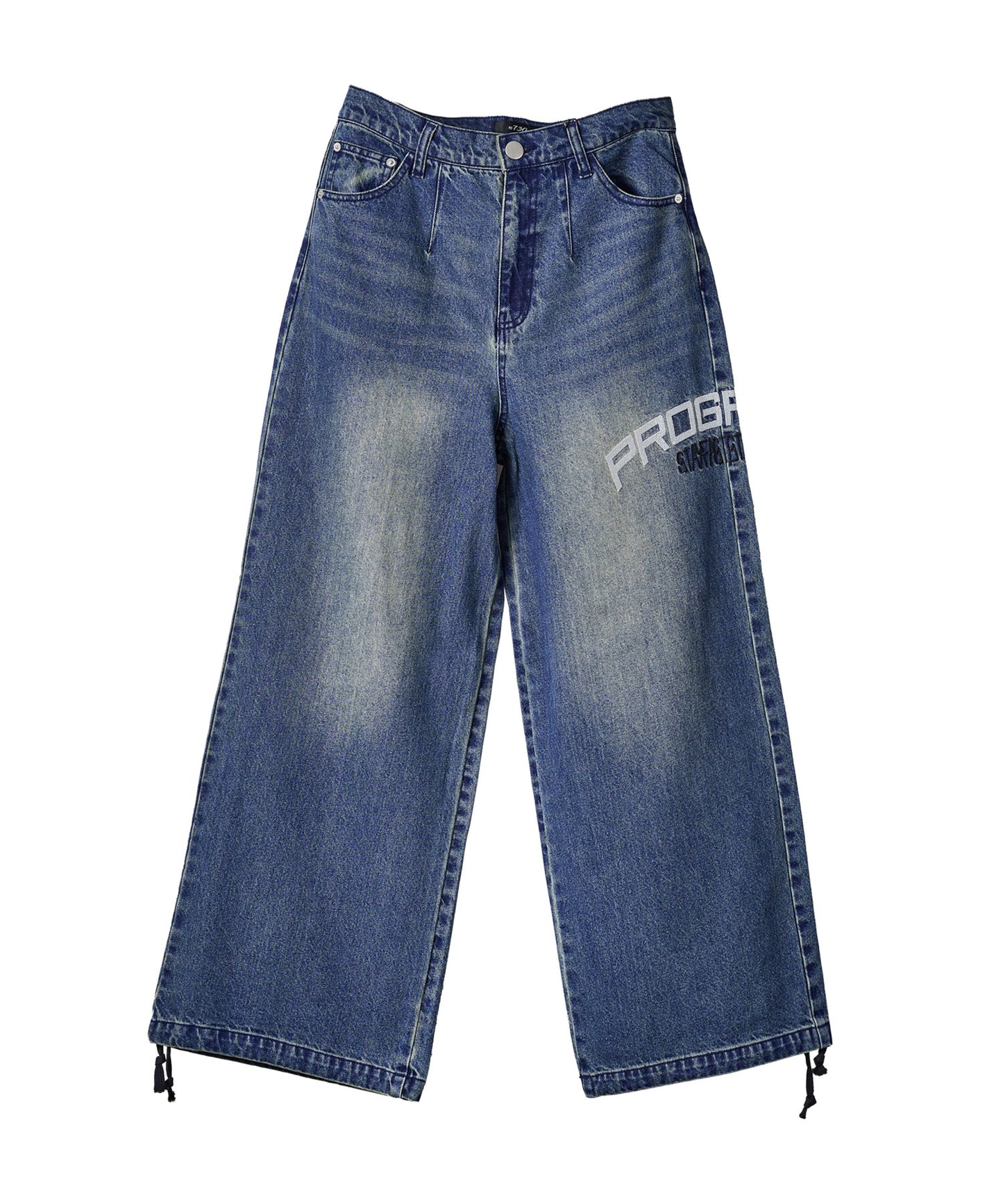 クラウン刺繍バギーパンツ