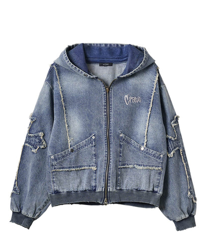 クロスフリンジZIPパーカー