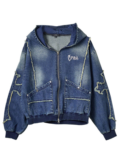 クロスフリンジZIPパーカー