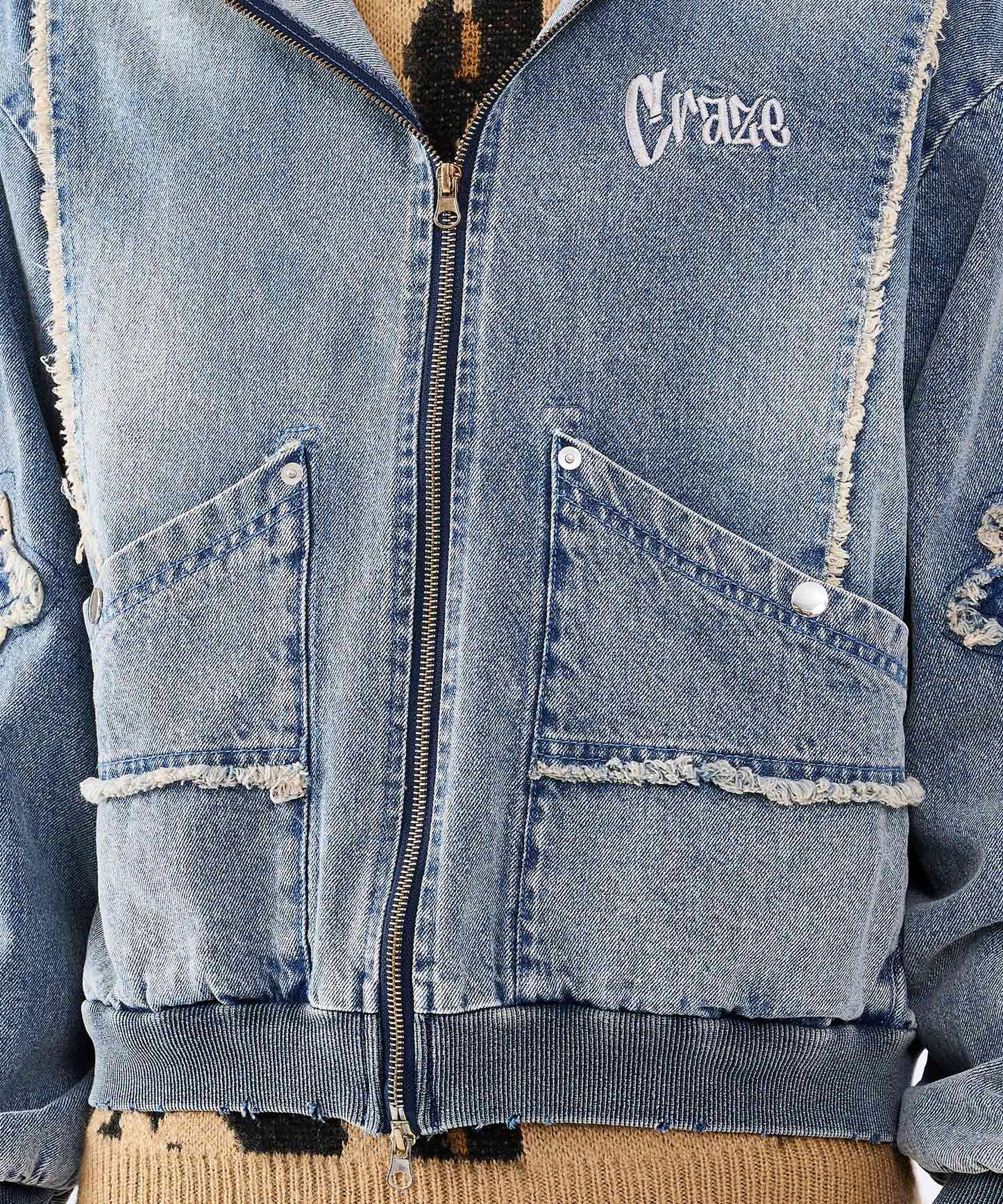 クロスフリンジZIPパーカー