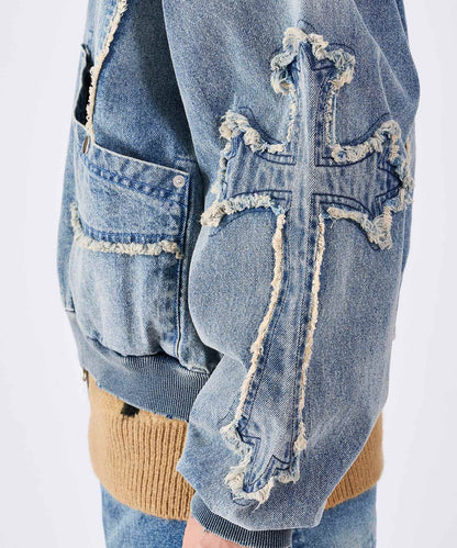 クロスフリンジZIPパーカー