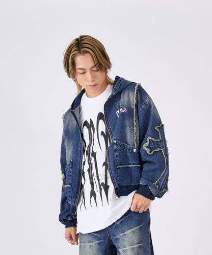 クロスフリンジZIPパーカー