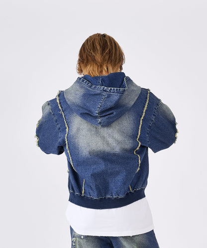 クロスフリンジZIPパーカー