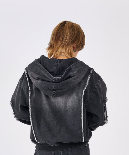 クロスフリンジZIPパーカー