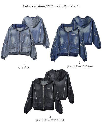 クロスフリンジZIPパーカー