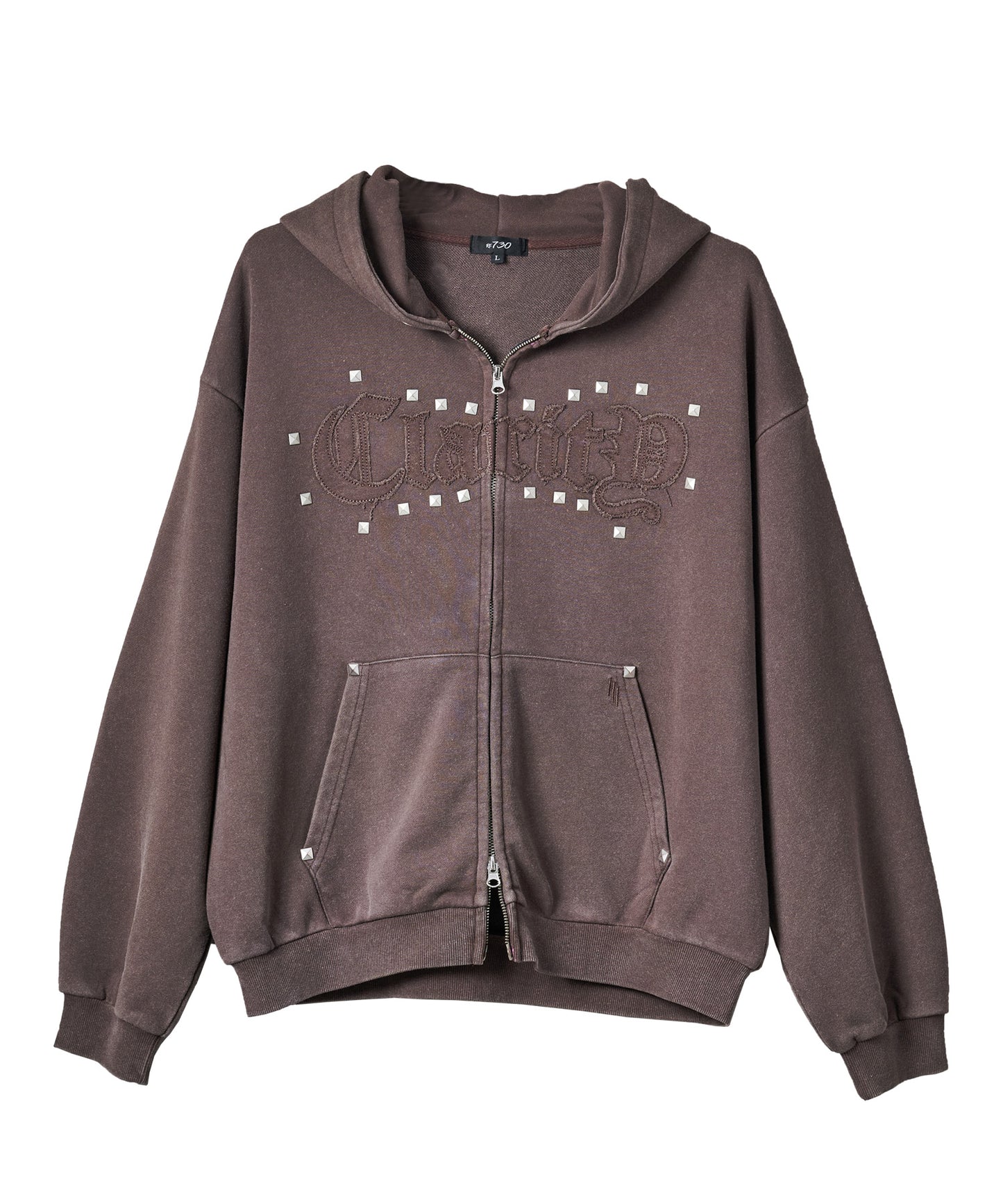 スタッズHOTFIXアップリケZIPパーカー