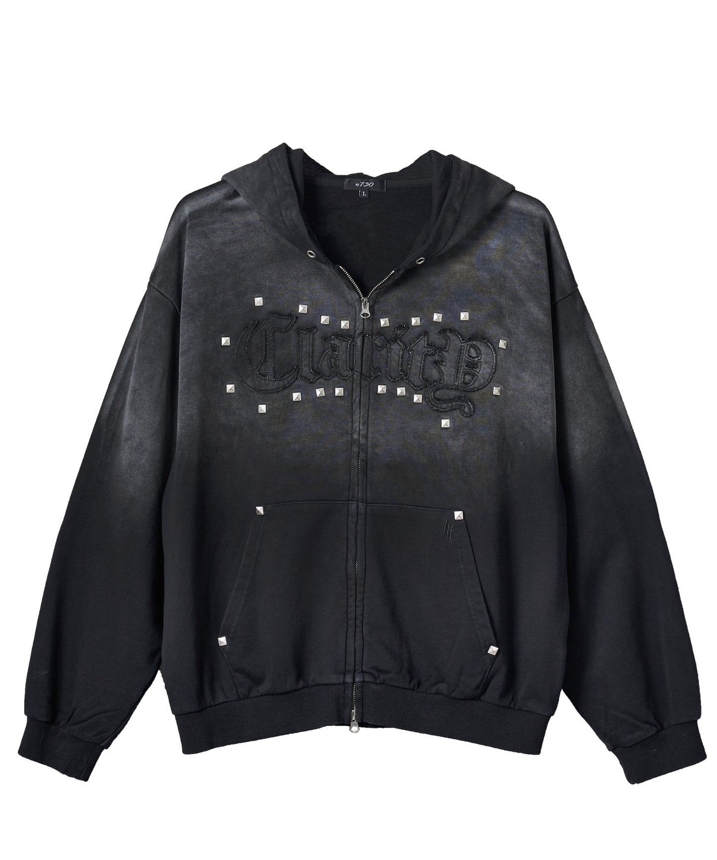 スタッズHOTFIXアップリケZIPパーカー