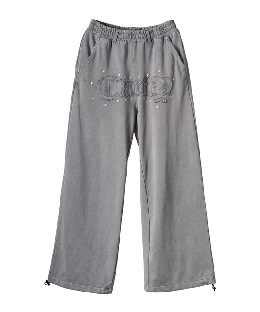 スタッズHOTFIXアップリケ刺繍パンツ