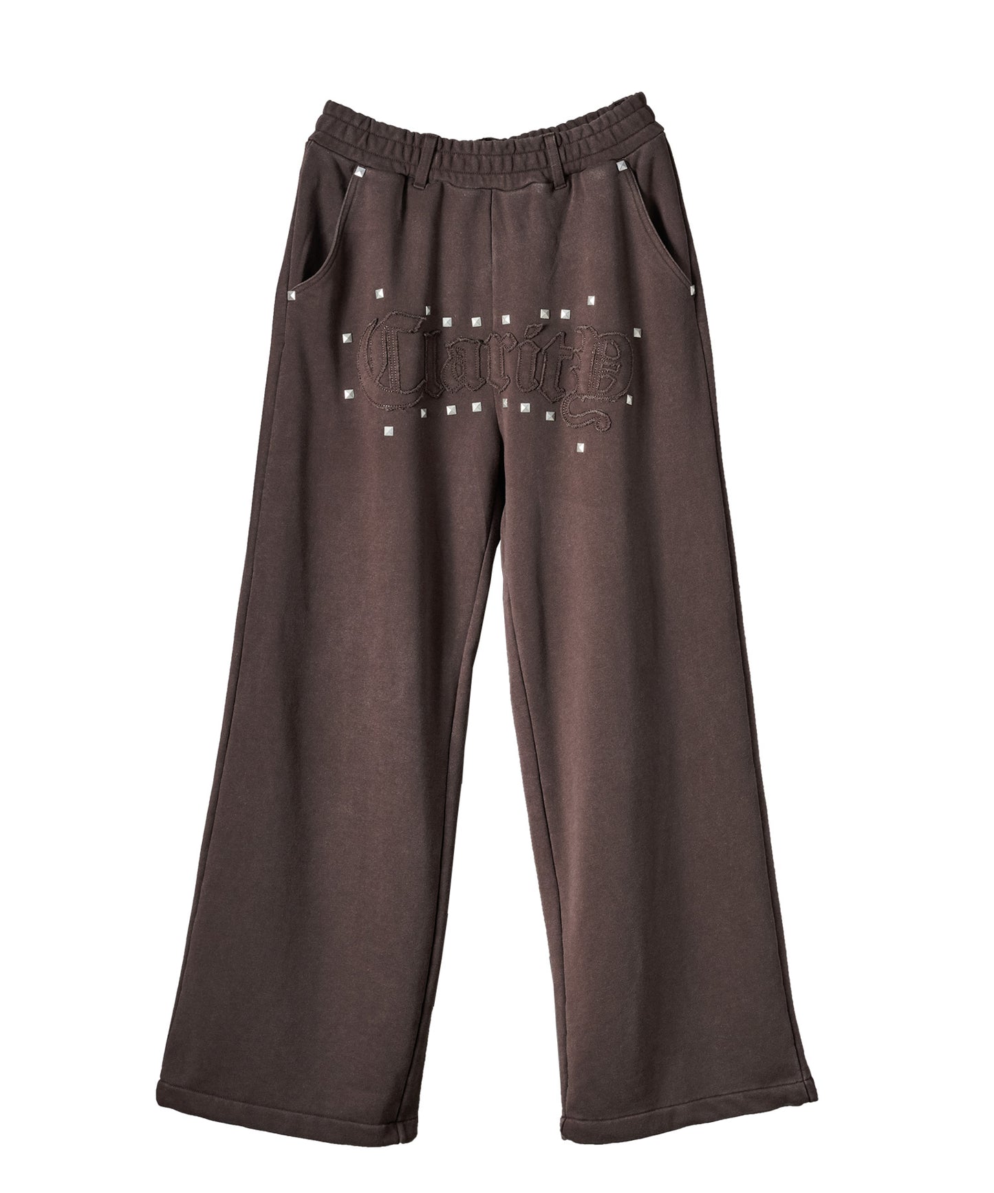 スタッズHOTFIXアップリケ刺繍パンツ