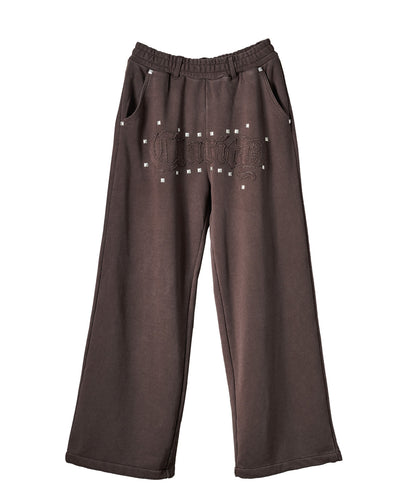 スタッズHOTFIXアップリケ刺繍パンツ