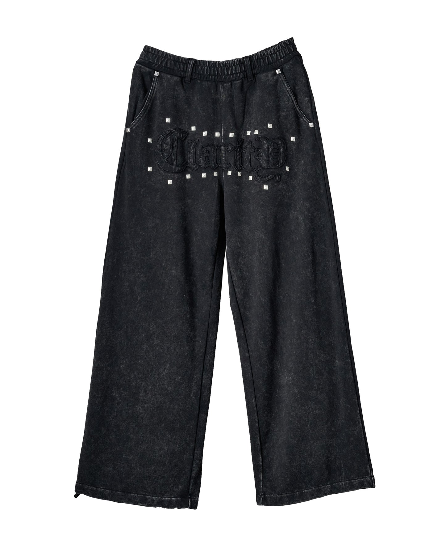 スタッズHOTFIXアップリケ刺繍パンツ