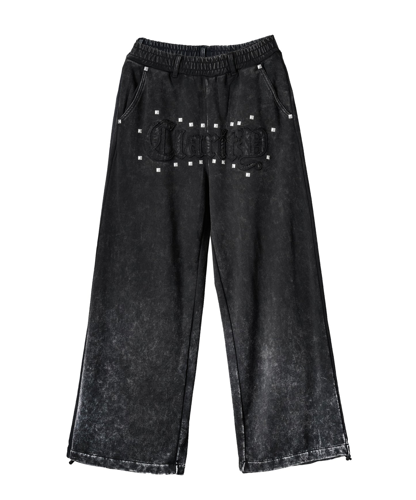 スタッズHOTFIXアップリケ刺繍パンツ