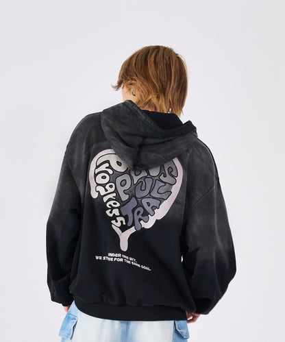 ハート刺繍パーカー