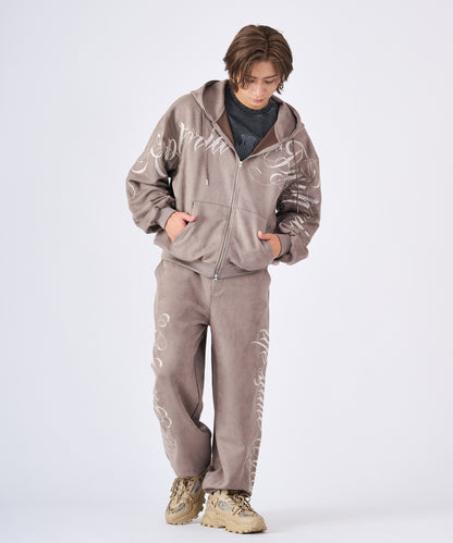 カットスエード　総刺繍ロゴセットアップ