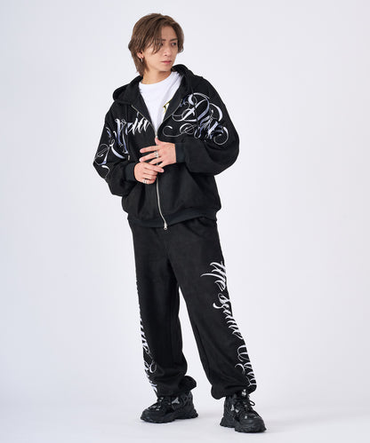 カットスエード　総刺繍ロゴセットアップ