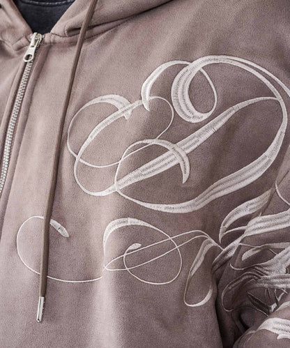 カットスエード　総刺繍ロゴセットアップ