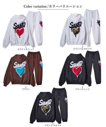 ハートサガラ刺繍セットアップ